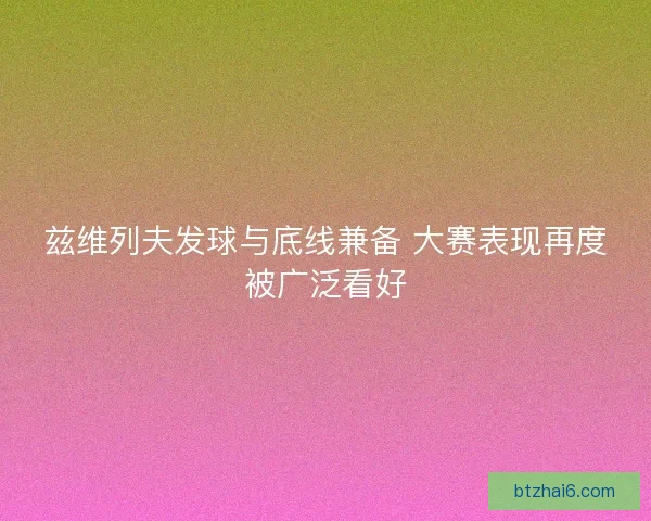 兹维列夫发球与底线兼备 大赛表现再度被广泛看好 兹维列夫发球与底线兼备 大赛表现再度被广泛看好